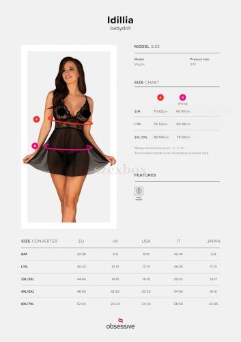 Obsessive Idillia lace babydoll with thong